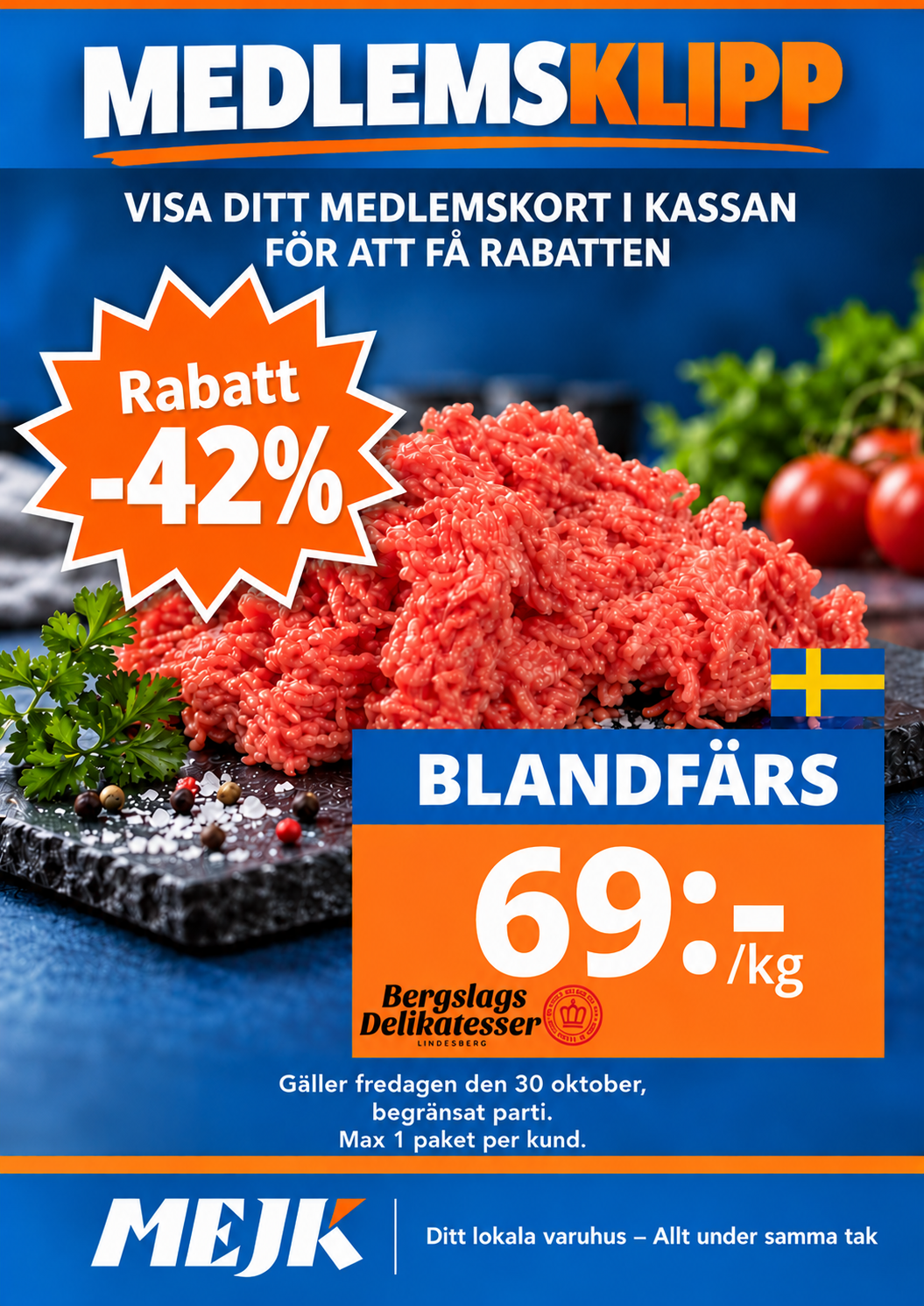 Medlemsklipp_ Blandfärs för 69 kronor